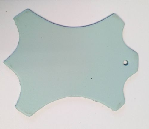 Leather Key Fob / Key Ring - Shield - Various Colours - Qty Options (Baby Blue, 5)